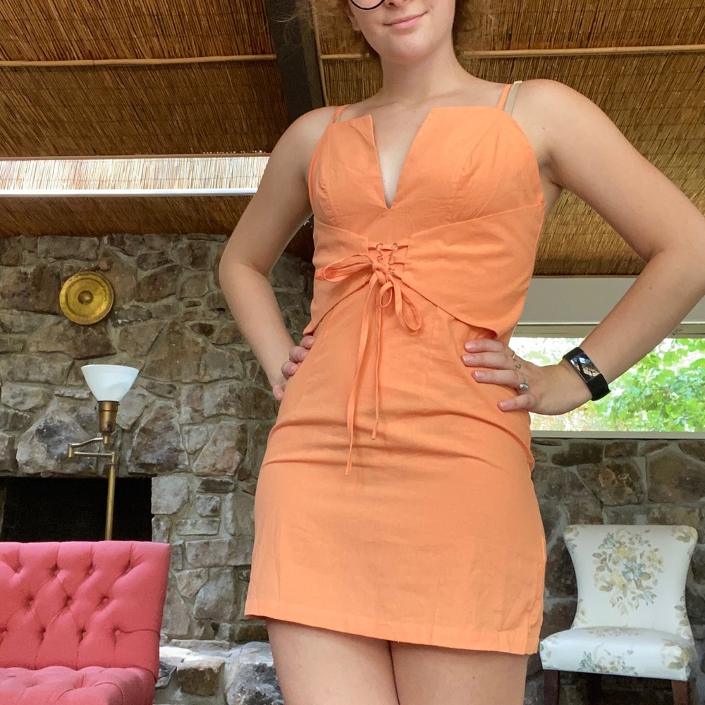 Orange corset dress